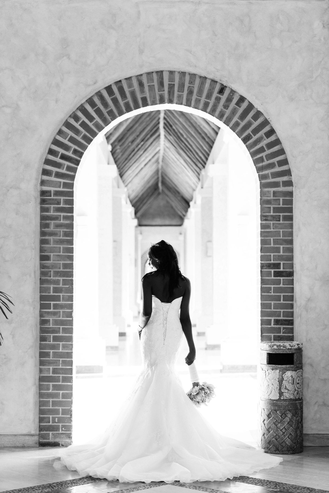 A bride at her destination wedding in Mexico