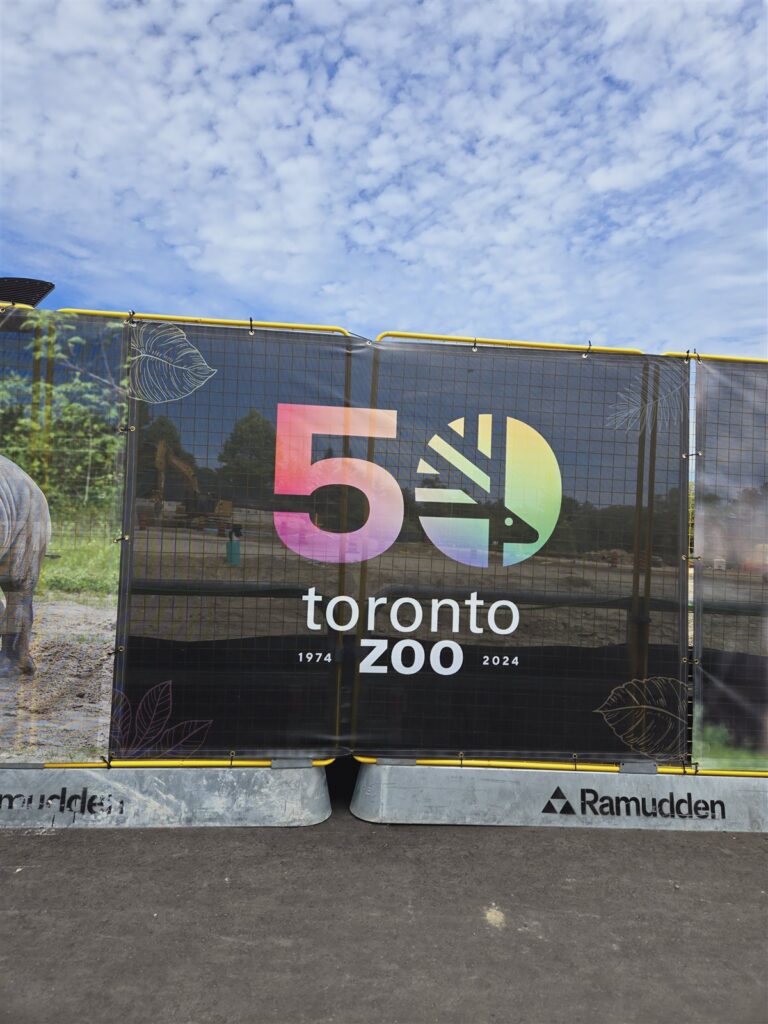 The Toronto Zoo 50th anniversary sign at the entrance, Toronto, Canada
